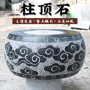 方形石雕石头石柱顶石柱子柱墩青石底座柱础石雕实心柱基空心庭院