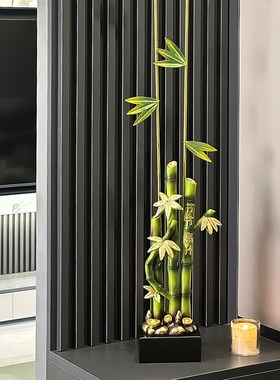 节节高升竹子摆件轻奢高档客厅入户门玄关电视柜壁龛装饰品高级感
