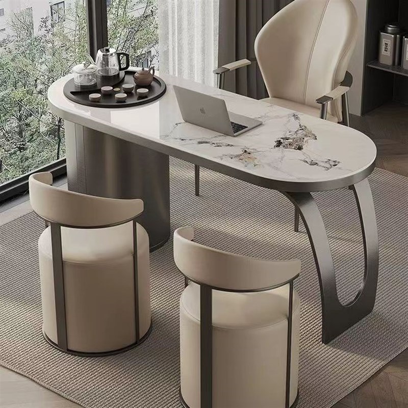 现代阳台岩板茶台椅组合意式轻y奢泡茶桌喝茶小台桌简约功夫茶桌