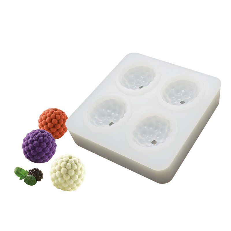 4连树莓8连荔枝10连覆盆子立体水果慕斯蛋糕硅胶模 法式西点模具