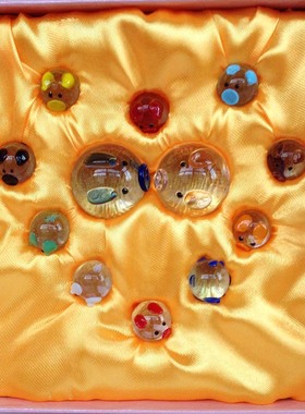 礼盒装水晶猪10只小猪可爱招财猪玻璃亲嘴猪工艺礼品摆件生日礼物