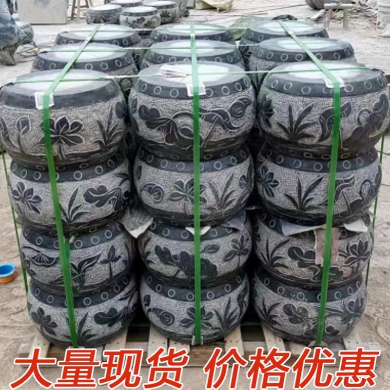 筑基石底座柱顶柱基石石墩子柱础C石包柱石仿古木柱石鼓底座柱墩