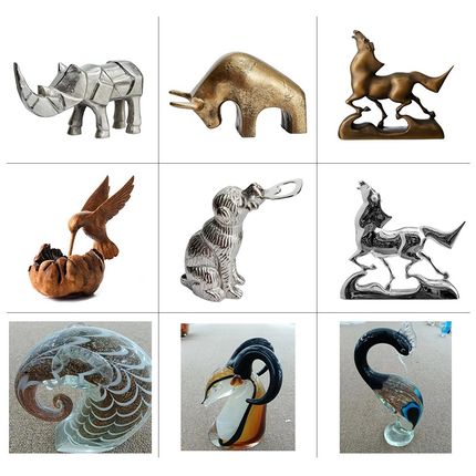 样板房客厅电视柜办公室书桌装饰品现代轻奢新中式家居动物摆件