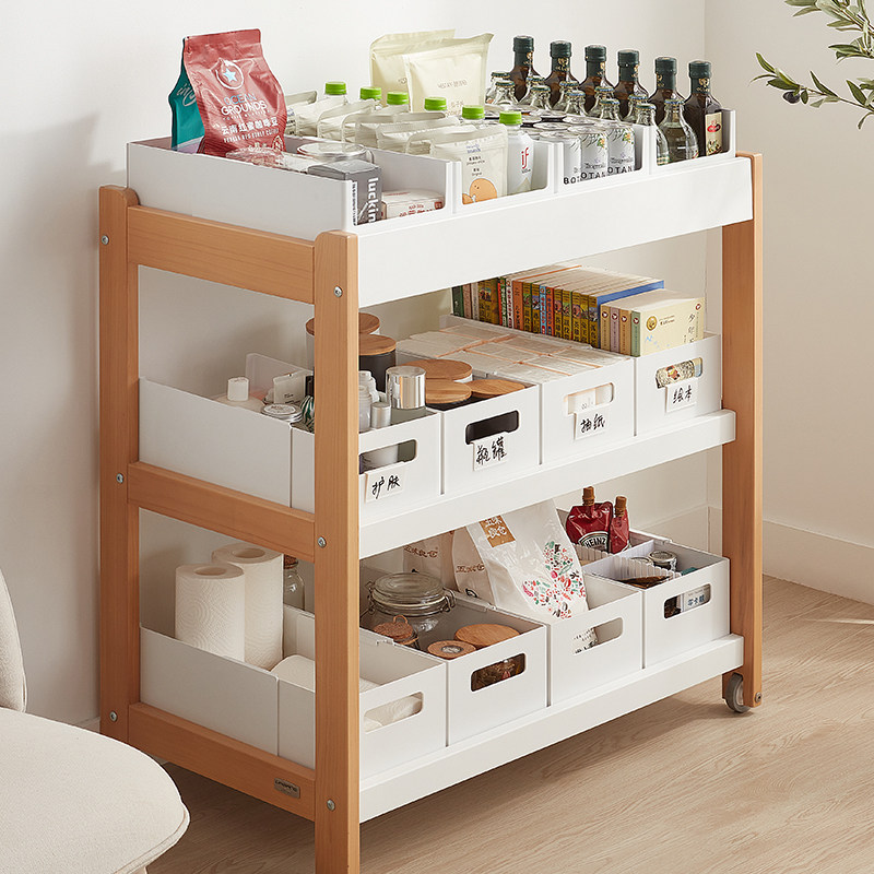 厨房橱柜日式伸缩直角收纳盒家用杂物储物盒收纳筐化妆品整理盒子