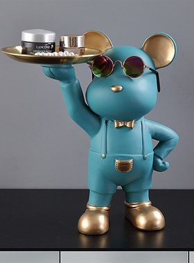 创意暴力熊玄关钥匙收纳摆件家居桌面电视柜装饰品乔迁新居礼品