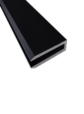 铝合金U型槽内径6加厚高p48*12*3斜边黑色包边装饰条 固定卡板导