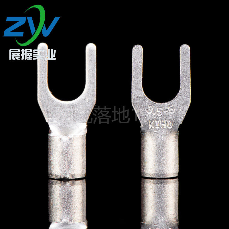 【国标A级】叉型裸端头SNB3.5-5  FU型冷压接线端子紫铜焊接 100