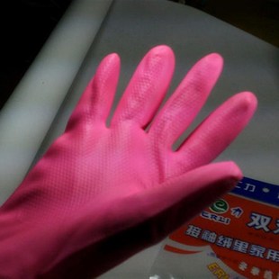 短款耐磨防水家务乳胶塑胶橡胶胶皮手套洗衣洗碗清洁保暖加厚加绒