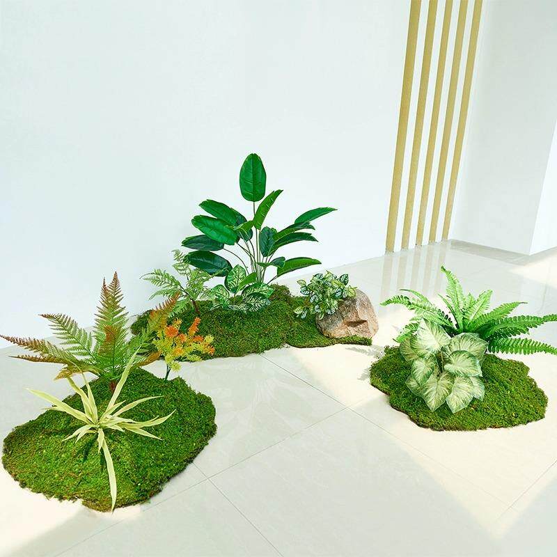 仿真绿植造景室内景观橱窗楼梯下仿生花转角场景装饰布置假树植物