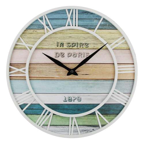 日式白色罗马数字创意挂钟客厅时尚简约钟表木钟时钟挂墙家用挂表