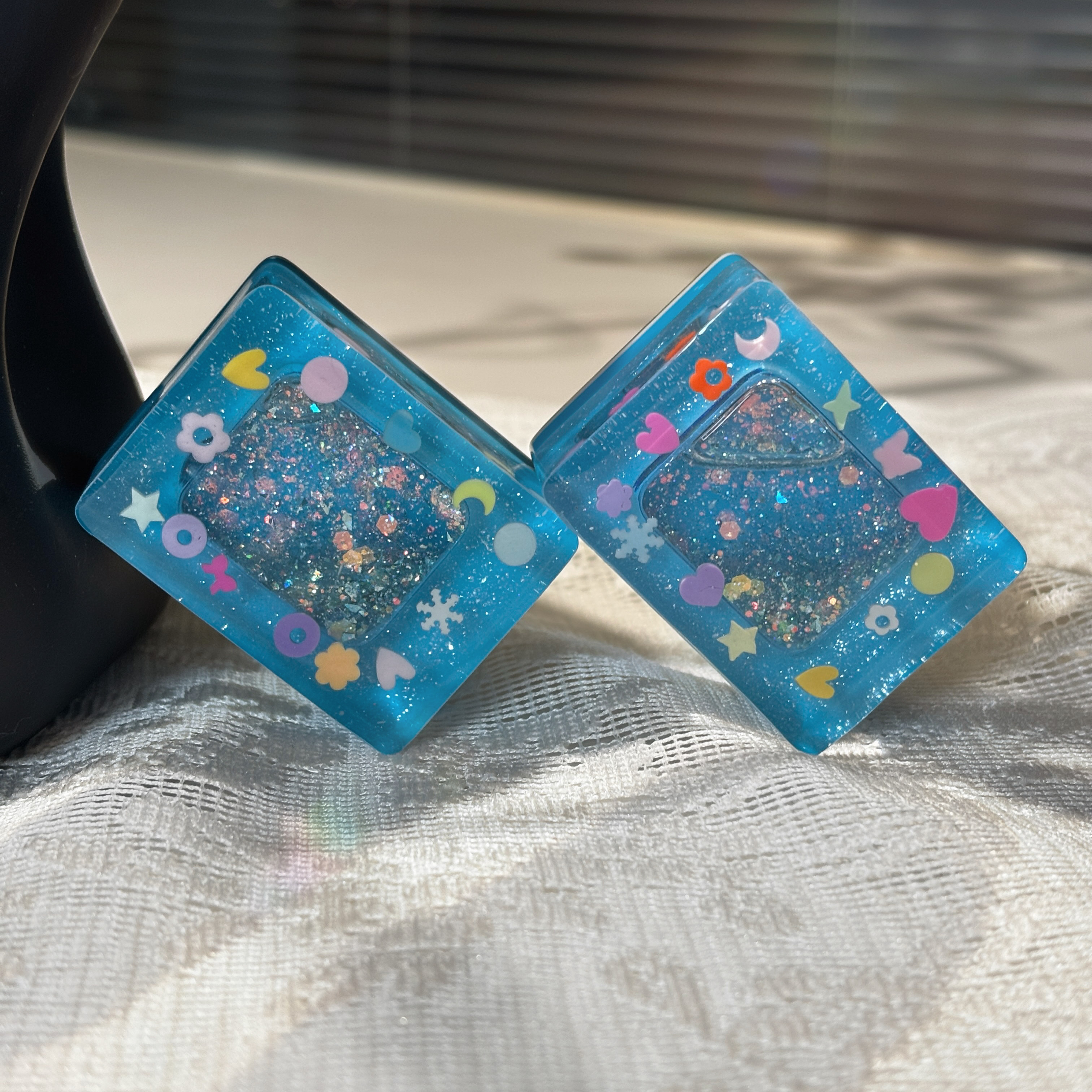 流沙系列就傻蓝色梦幻星空高级感滴胶麻将创意礼物送闺蜜高颜值