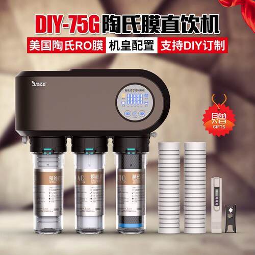 乐天鹅净水器家用直饮自来水过滤器净化器ro反渗透纯水机厨下式