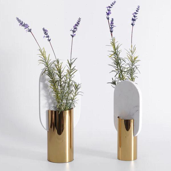 创意轻奢花摆件客厅插花现北欧茶几玄关餐桌不锈钢花器装饰品,家居饰品,花瓶,淘宝优惠券,粉丝福利购,淘宝优惠卷