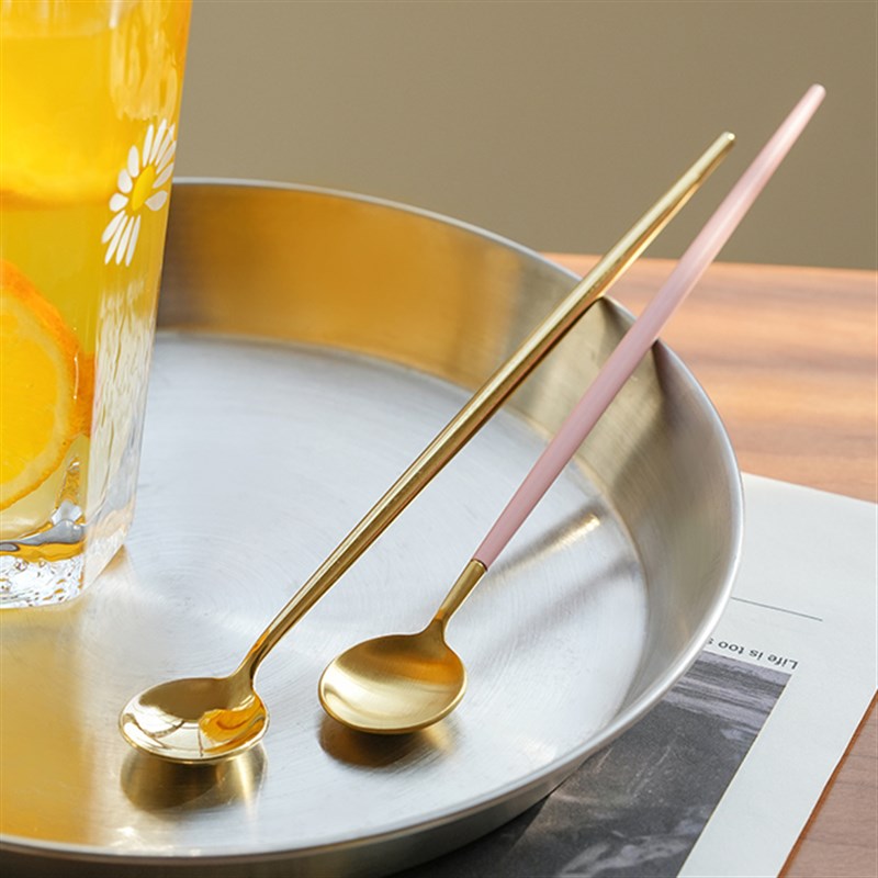 肆月不锈钢勺子家用咖啡勺搅拌勺冰激凌吃M西瓜家用小勺甜品勺精