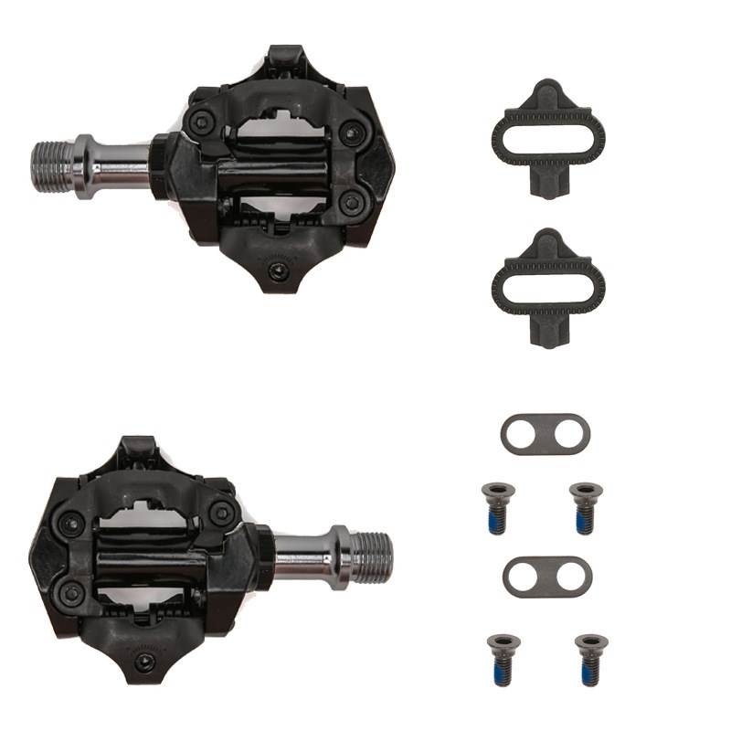 2025款山地公路自行车锁踏两用自锁F脚踏板带锁片脚蹬兼容SPD锁片