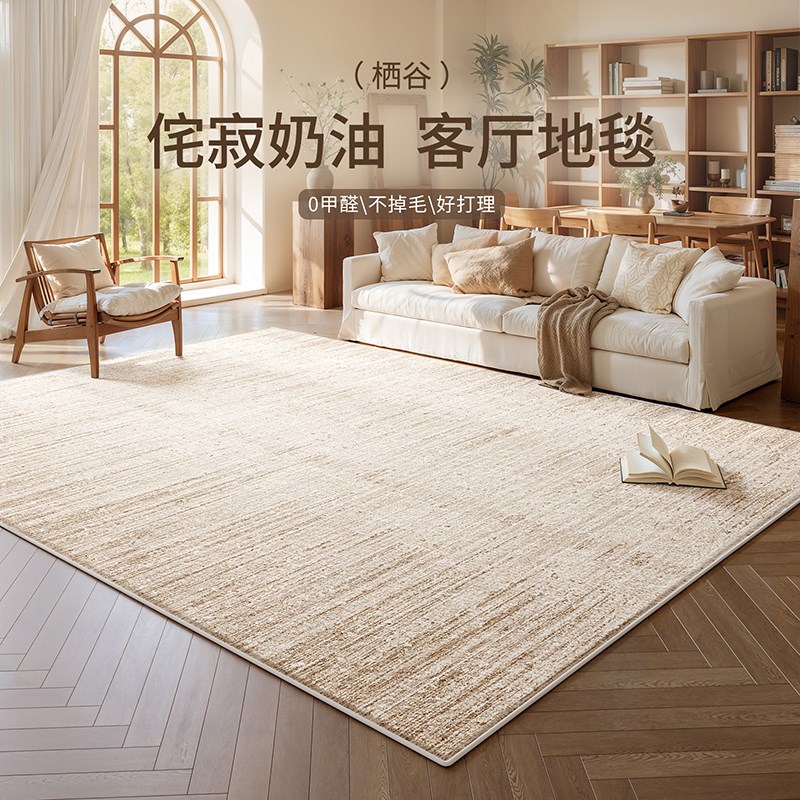 地毯客厅2025年新款奶t油风免洗可擦侘寂沙发茶几垫卧室床边毯家