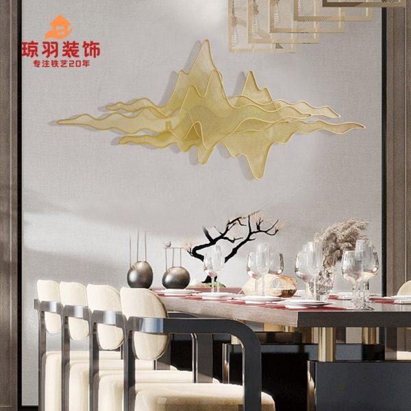 新中式铁艺山影茶室客厅床头电视背景墙挂件酒店玄关墙上装饰品,家居饰品,壁饰,淘宝优惠券,粉丝福利购,淘宝优惠卷