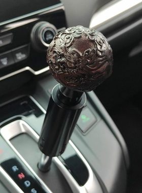 JDM汽车改装龙纹木雕排档头自动挡手动挡通用实木复古雕花档把头