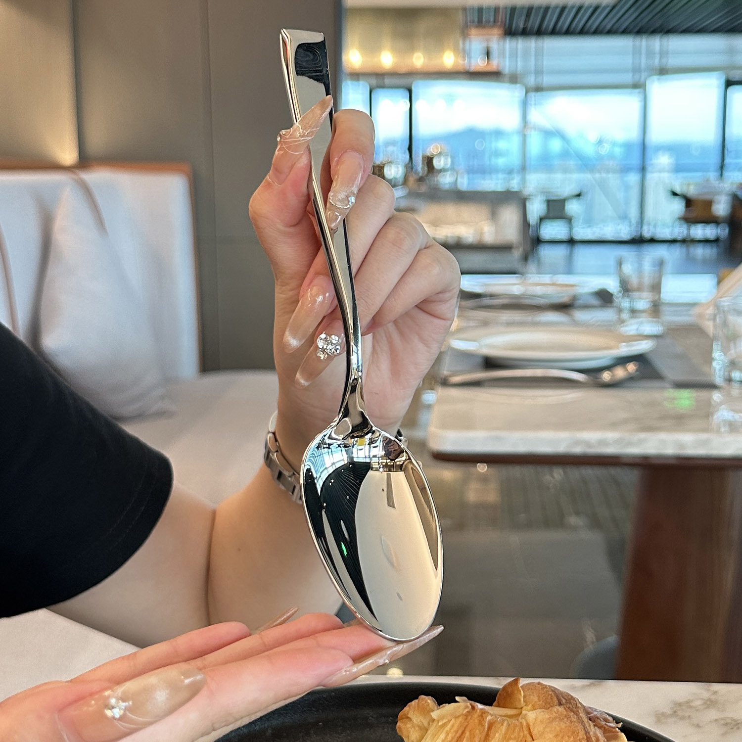 【老板娘自用】h316不锈钢大号勺子家用吃饭勺吃西瓜神器主餐勺