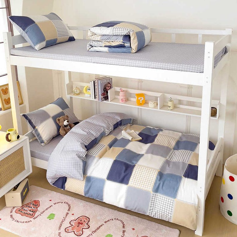 全棉学生宿舍90床上三件套纯棉床单被罩枕套1.2米上下铺寝室3件套