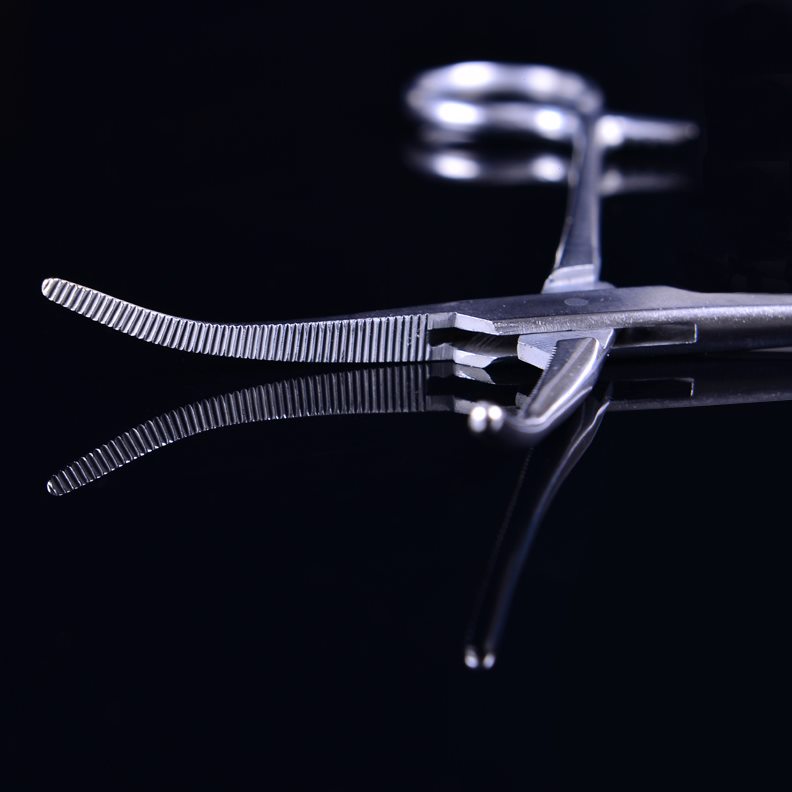 钓鱼不锈钢钳子直弯头持针器钓鱼钳宠物拔毛钳钓鱼摘钩器取钩器