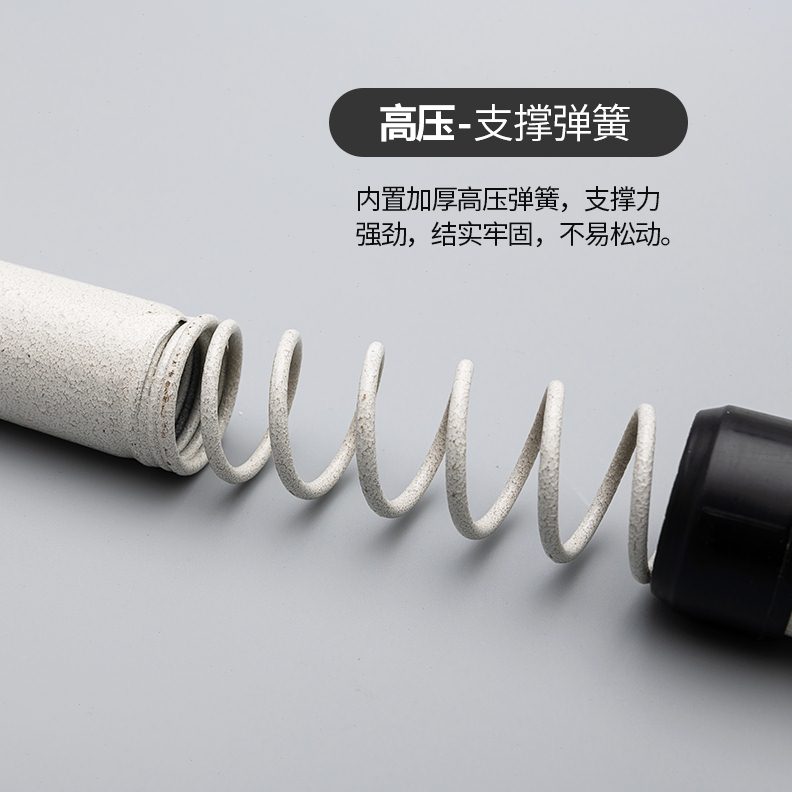 加强伸缩杆简易窗帘免打孔飘窗隔断门帘窗帘杆浴室晾衣杆黑白二色