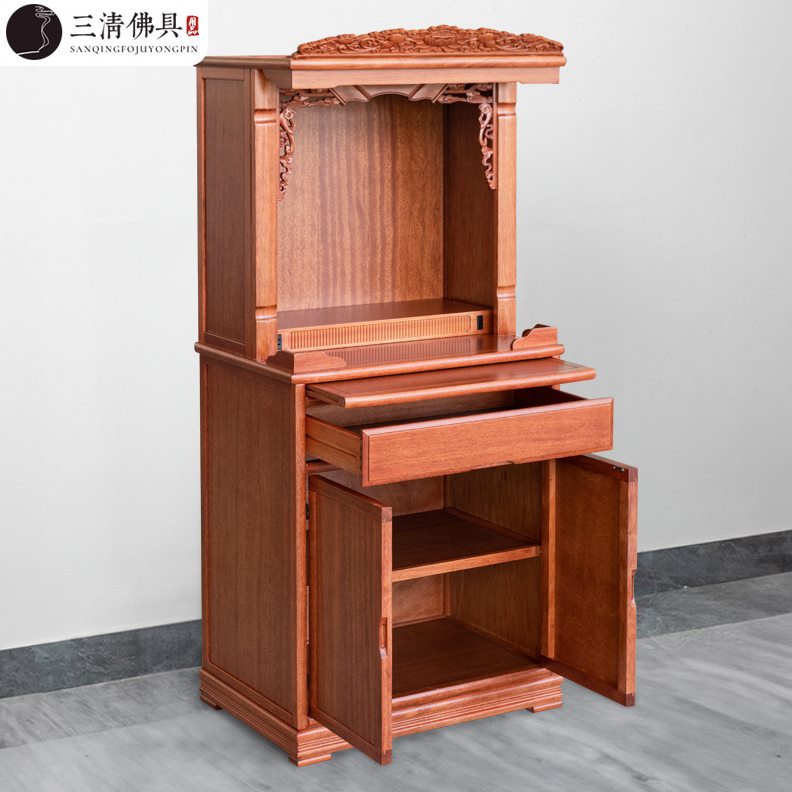 佛龛新中式立柜现代轻奢小型佛柜简约家用神龛财神供桌实木贡佛台