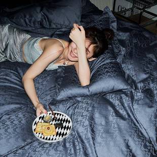 ZQ100支长绒棉纯棉被套单件全棉单人被罩150x200床上四件套纯色