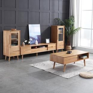 直销现代简约白橡木视听柜诗云系列客厅储物收纳电视柜落地式