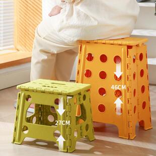 加高时尚居家旅游便携折叠凳加厚塑料餐桌折合椅子舒适户外马TYmy