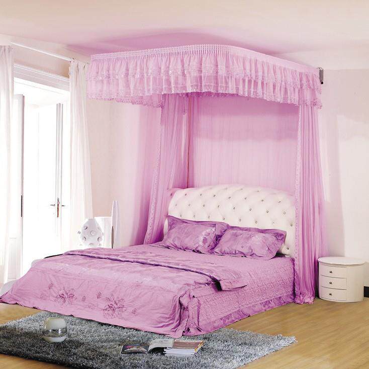 9QXCU型导轨蚊帐挂墙铝合金拉幕单开门婚庆豪华宫廷公主打墙拉绳