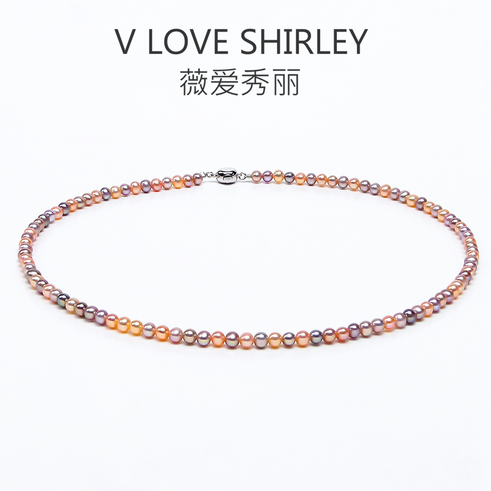 多巴胺色糖果淡水珍珠项链
