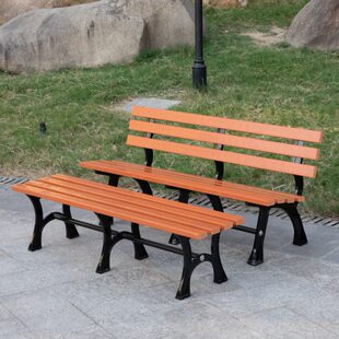 户外庭院椅公园椅长椅双人靠背长条凳子防腐木塑木休闲座椅铝艺