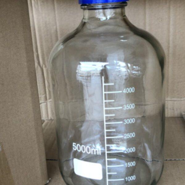 5000ml 5L  透明 蓝盖试剂瓶 丝口玻璃瓶 螺口兰盖瓶螺纹口带刻度