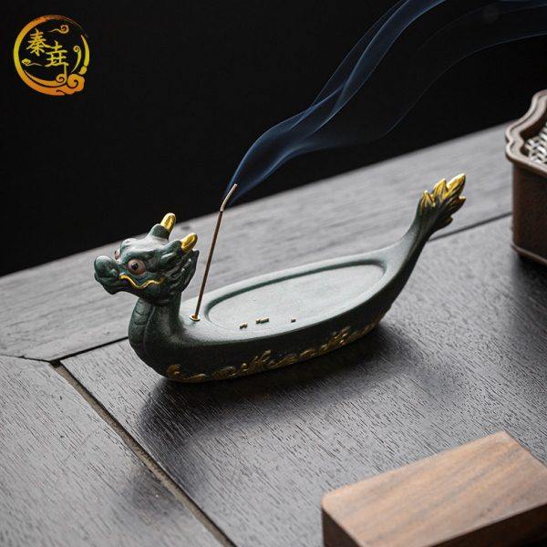 创意龙舟端午节陶瓷线香炉线香底座家用室内香插香座香托香炉檀香,家居饰品,香托/香盘/香座/香插,淘宝优惠券,粉丝福利购,淘宝优惠卷