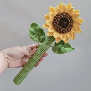 【成品】手工钩织毛线向日葵个性挪车号码牌定制