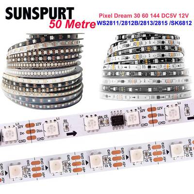 WS2813B全彩LED灯带5050RGB单点单控断点续传幻彩跑马可编程灯带