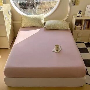 小清新纯色针织棉细纱床舒服简单床笠款180*200  G12