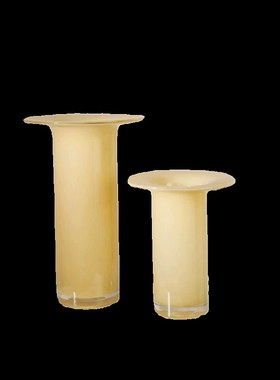 中古风手工玻璃花瓣异形花器复古风疏I离几何创意花瓶装饰品摆设