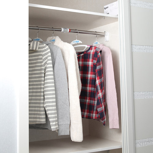 佳美家晾衣杆免打孔 不锈钢窗帘杆加粗撑杆加强承重浴帘杆 伸缩杆