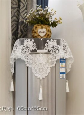 BC10简约刺绣圆柱空调盖布双层蕾丝立式空调罩床头柜电视沙发多用