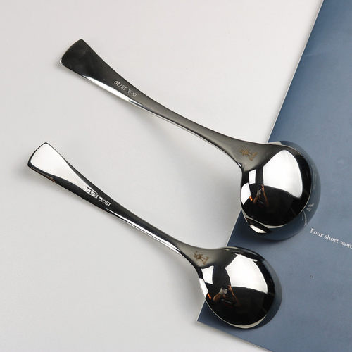 小怪兽304不锈钢家用吃饭勺汤匙调羹韩式长柄勺加厚搅拌勺小汤勺