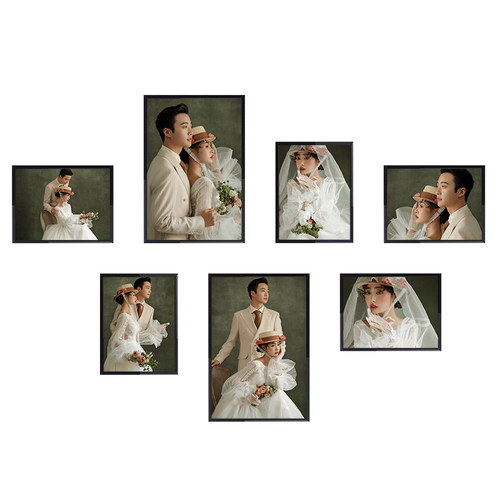 定制diy婚纱照片墙挂墙组合创意装饰墙洗照片R做成相框高级感8寸
