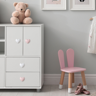 新款 爱心拉手现代简约儿童房女孩衣柜门橱柜子抽屉榻榻米粉色把手