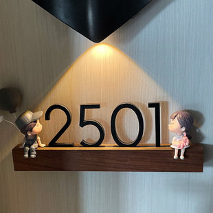 门牌号码牌家用定制入户门标志门贴订制网红玩偶装饰挂牌情侣酒店