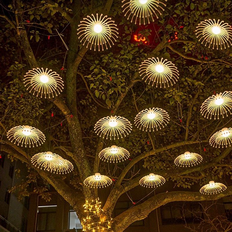 led蒲公英灯彩灯户外树木挂灯街道装饰灯户外氛围水母灯七彩渐变