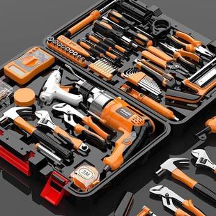 德国进口工具箱家用套装 多功能五金电工维修组合大全车载电钻