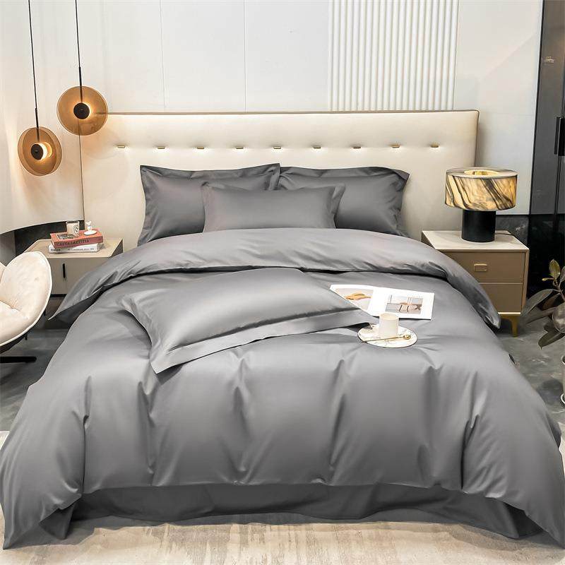 新款高支高密长绒棉单被套单双人被罩全棉纯色简约床上用品纯棉