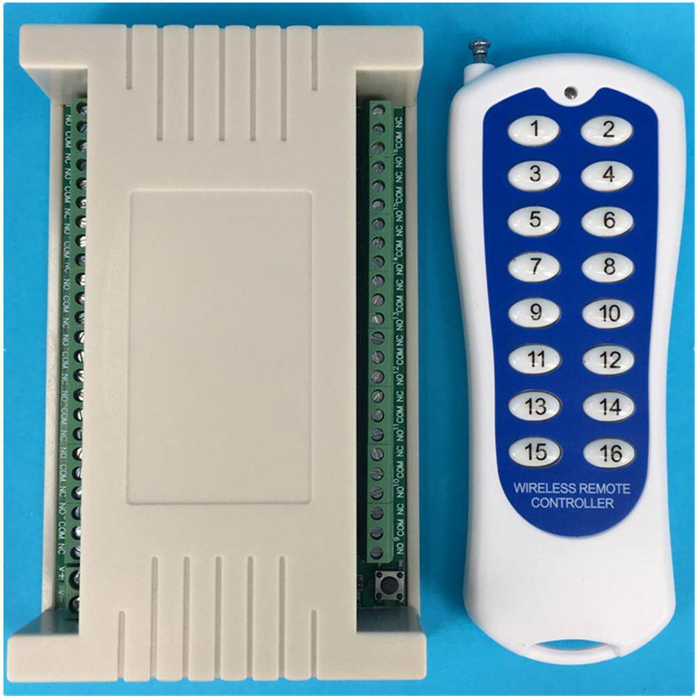 工业外壳12V24V十六路无线遥控开关学习型16路马达电机灯具控制器