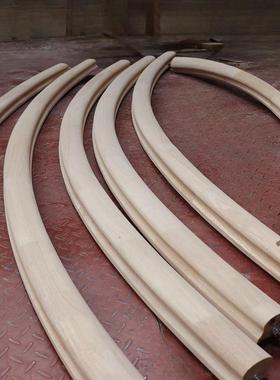 楼梯平弧扭弧室内室外园林家用橡胶木榉木红橡木楼梯玻璃卡槽扶手